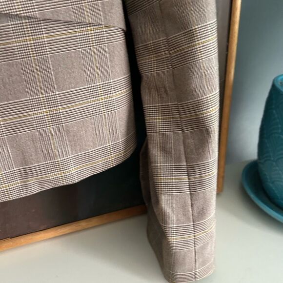 Y2K Cue Brown Plaid Blazer 10 - Picture 5 of 16